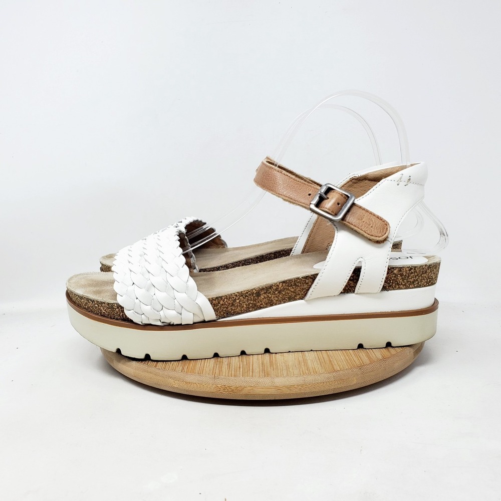 Josef Seibel Clea 16 Sandals Womens 41 White Leather Platform Straps Chunky Shoe - Picture 6 of 13